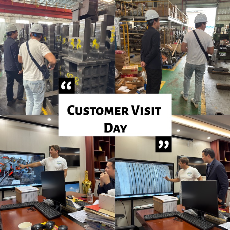 العملاء البولنديون في مصنع آلات قطع اللفائف المعدنية