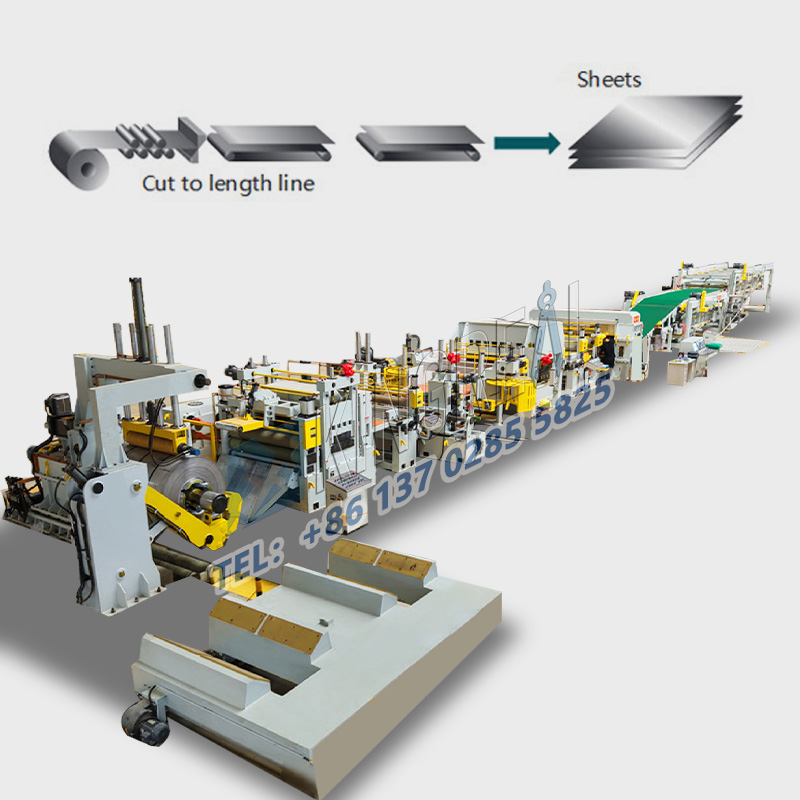 آلة قطع الصفائح المعدنية إلى الطول